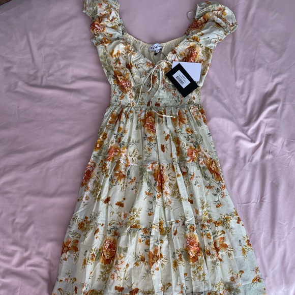 En Saison Grace Midi Floral Sage Green Dress Sz. Small NWT - Picture 12 of 16